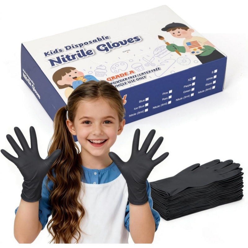 Disposable Gloves Nitrile - Çocuklar için Siyah Nitril Tek Kullanımlık