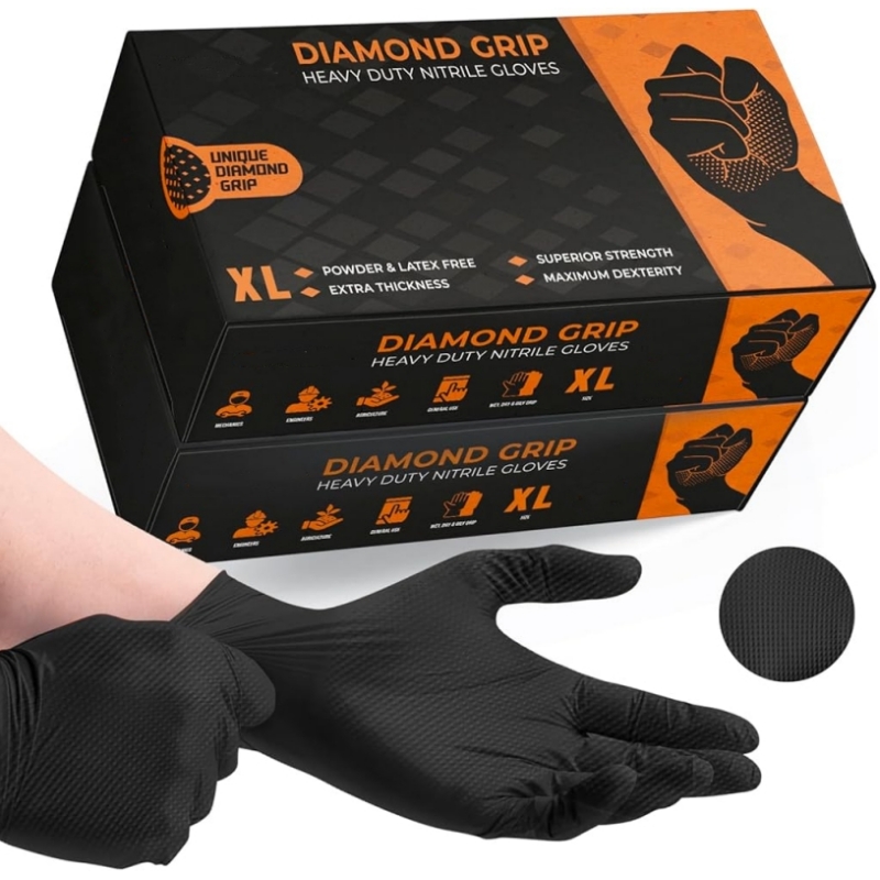 Disposable Gloves Nitrile - Siyah Ağır Hizmet Tipi Nitril Tek