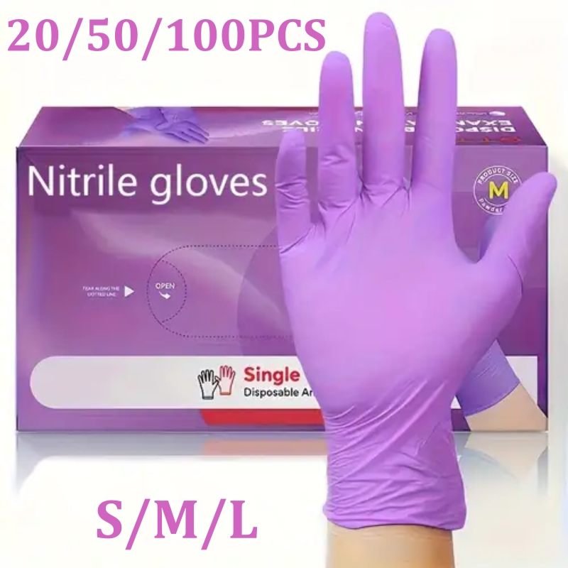 Disposable Gloves Nitrile - 50/100 adet menekşe nitril eldiven tek