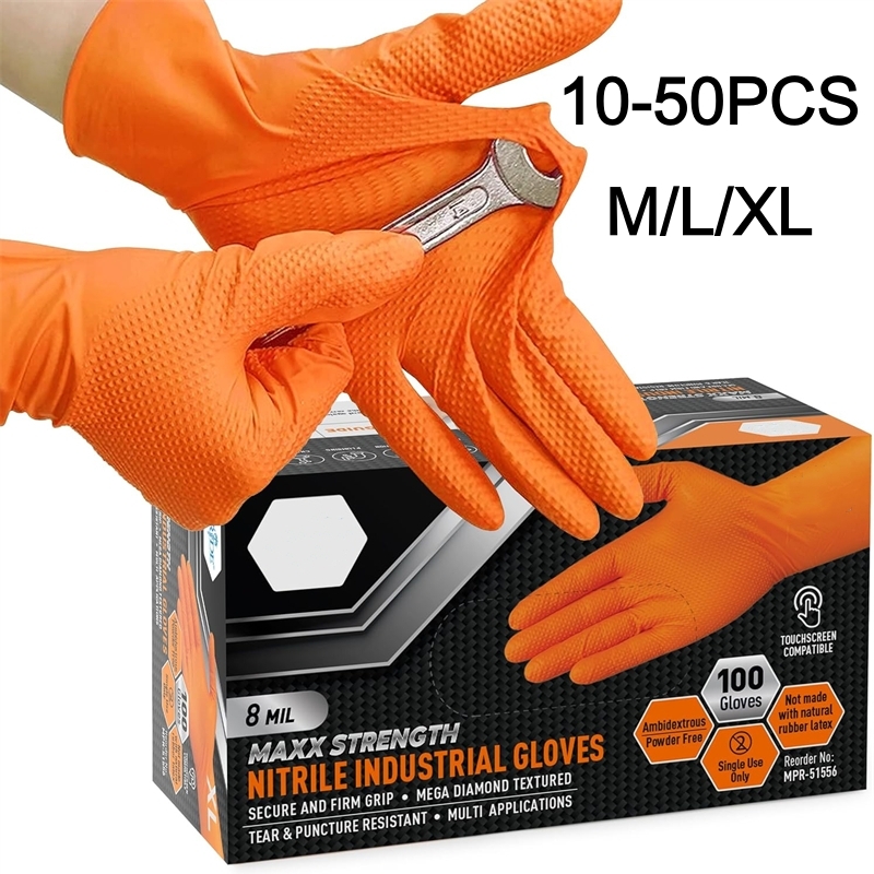 Disposable Gloves Nitrile - Ağır Hizmet Tipi Turuncu Nitril Eldivenler