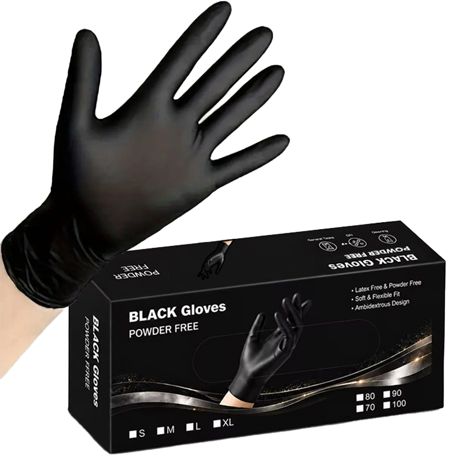 100 Adet/Kutu Siyah Nitril Eld - Disposable Gloves Nitrile incelemesi ve fiyatı