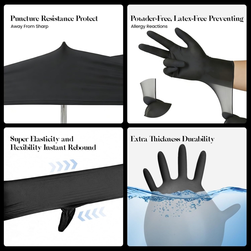 Çocuklar için Siyah Nitril Tek - Disposable Gloves Nitrile incelemesi ve fiyatı
