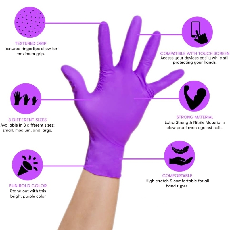 50/100 adet menekşe nitril eld - Disposable Gloves Nitrile incelemesi ve fiyatı